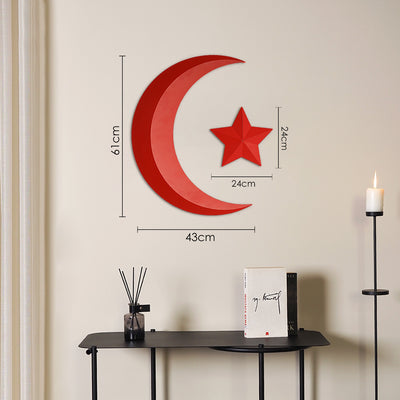 3D Türk Bayrağı Ay ve Yıldız Metal Duvar Tablosu - APT769