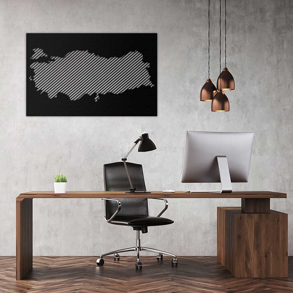 Türkiye Haritası Metal Duvar Tablosu - APT177