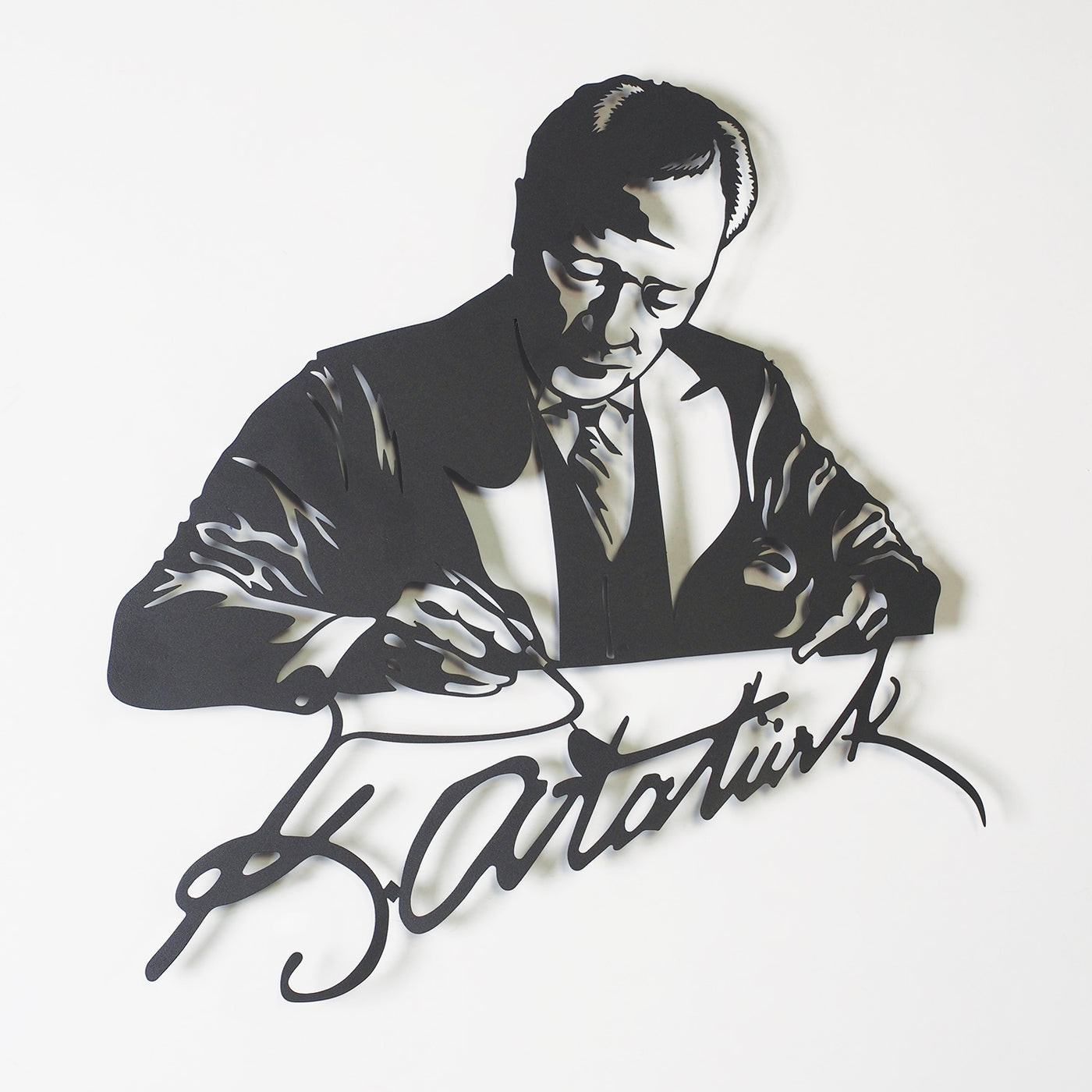 Atatürk ve İmza Metal Duvar Tablosu - APT761