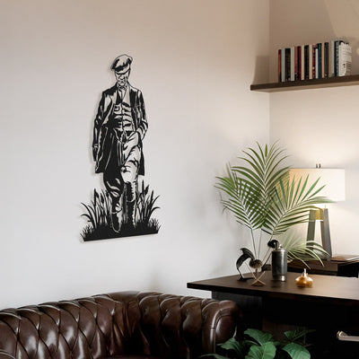 Atatürk Başak Tarlasında Yürürken Metal Tablo - APT829