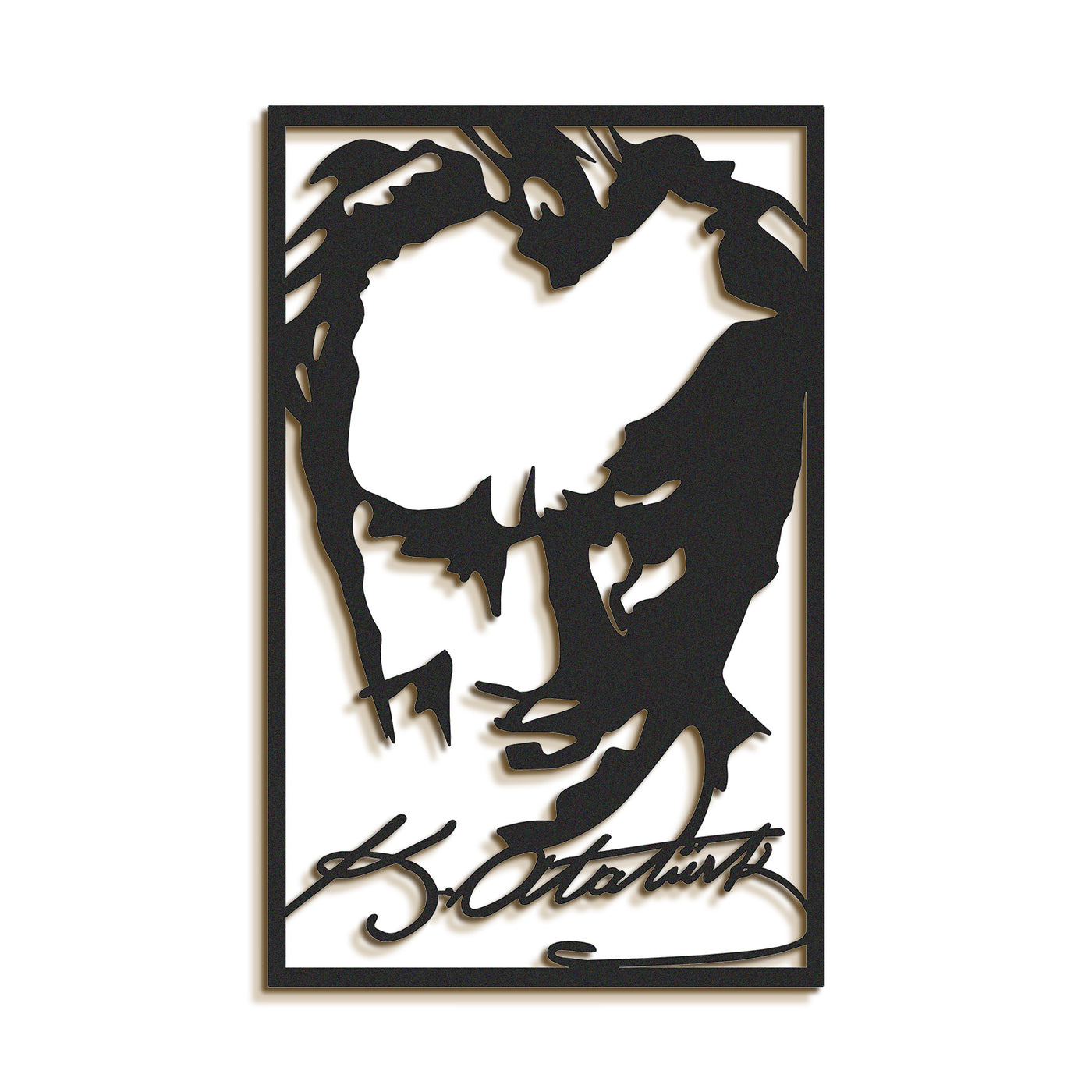 Atatürk ve İmza Metal Duvar Tablosu - APT183