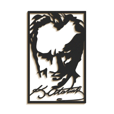 Atatürk ve İmza Metal Duvar Tablosu - APT183