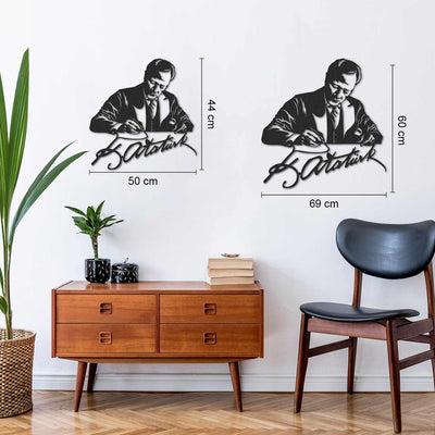 Atatürk ve İmza Metal Duvar Tablosu - APT761