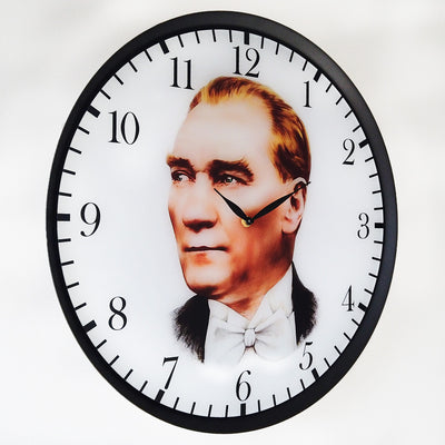 Atatürk Portresi Metal Duvar Saati - APS142