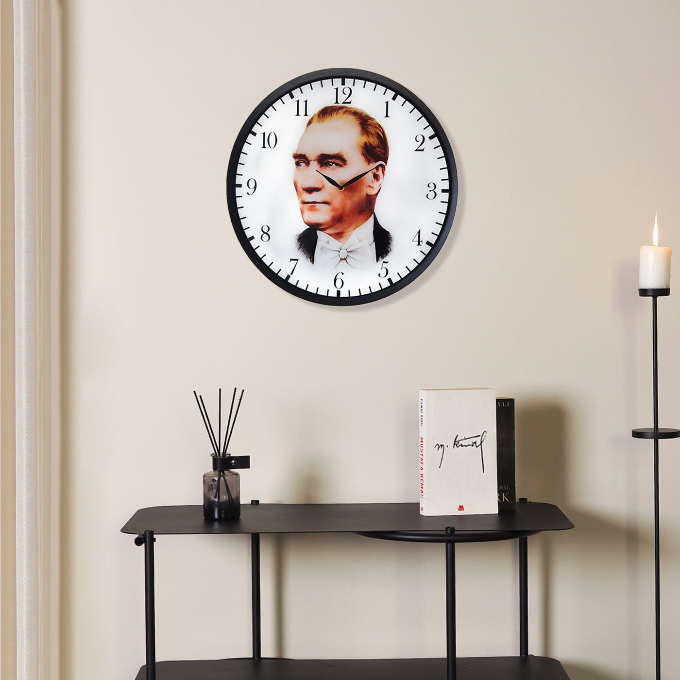 Atatürk Portresi Metal Duvar Saati - APS142