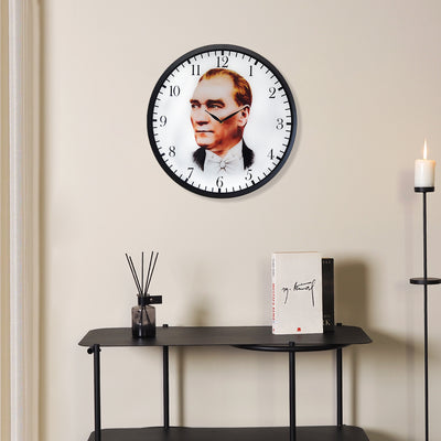 Atatürk Portresi Metal Duvar Saati - APS142