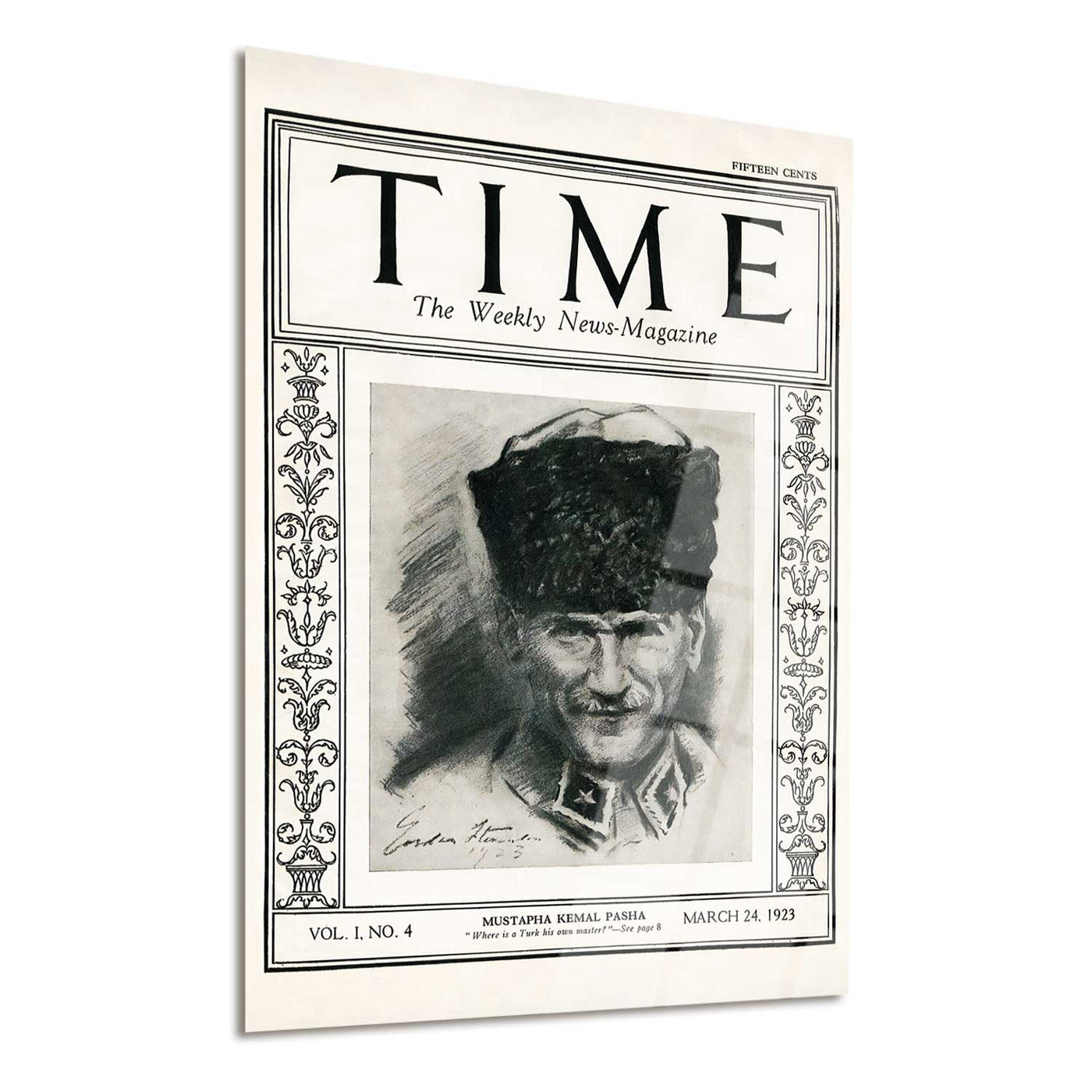 Atatürk ve Time Dergisi - 1923 Cam Tablo - ATC049