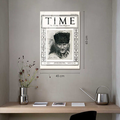 Atatürk ve Time Dergisi - 1923 Cam Tablo - ATC049