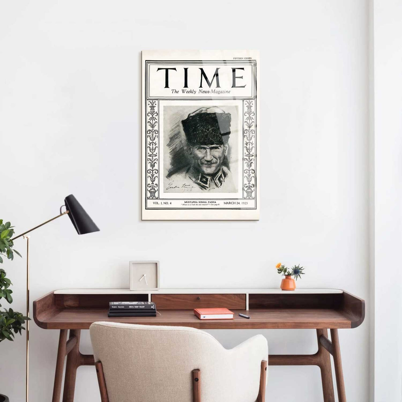 Atatürk ve Time Dergisi - 1923 Cam Tablo - ATC049
