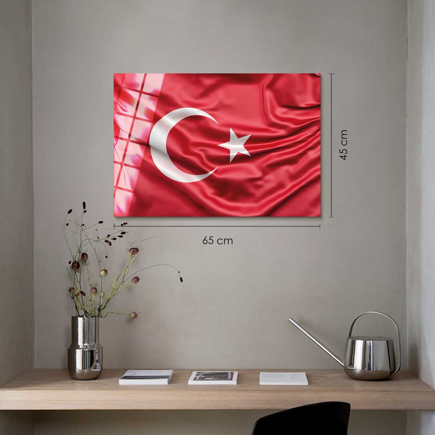 Türk Bayrağı Cam Tablo - ATC022