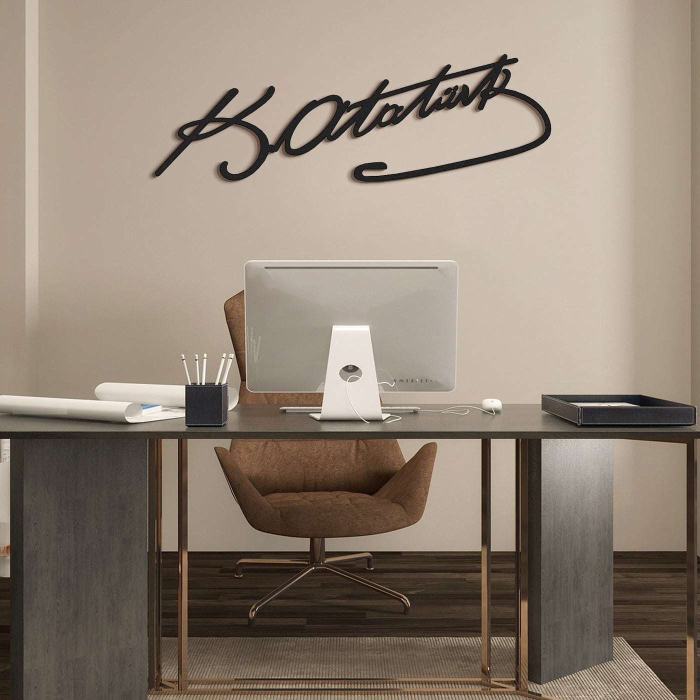 Atatürk İmzası Metal Tablo - APT552